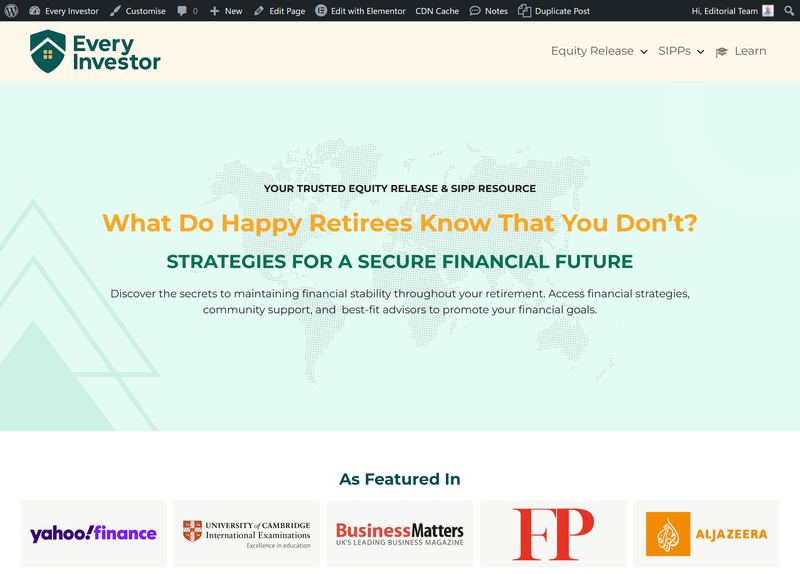 EveryInvestor.co.uk homepage screenshot